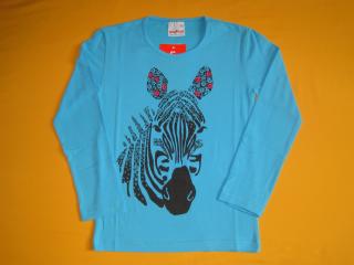 Tričko dl. rukáv Zebra Barva: tyrkysově modrá, Velikost: 140