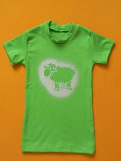 Tričko s obrázkem, kr. rukáv Barva: světlezelená, Varianta: Motiv ovečka, Velikost: 104