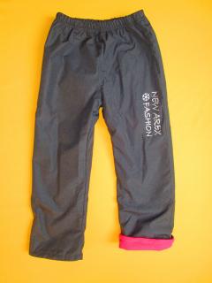 Zateplené šusťákové kalhoty New Arex Fashion 2 Barva: antracitová+růžová, Velikost: 128