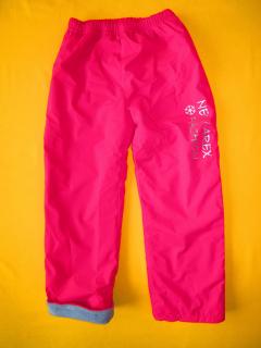 Zateplené šusťákové kalhoty New Arex Fashion 2 Barva: růžová + šedá, Velikost: 122