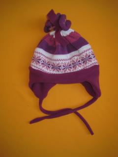 Zimní čepice - nastavitelná velikost Barva: fialová, Velikost: 45-47