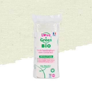 LOVE and GREEN Kosmetické tampony 100% biobavlna 60ks