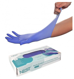 Jednorázové nitrilové rukavice nepudrované modré 100ks Velikost: L