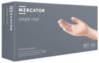 MERCATOR® simple vinyl (PF) nepudrované transparentní Velikost: M