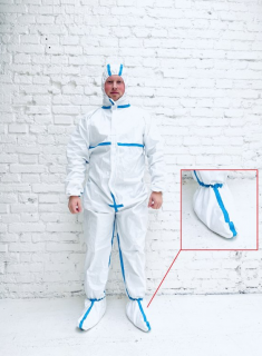 Profi ochranný oblek antiCovid 3/4 RUNSAN 63g/m2 VL (180cm) - bílý 1ks