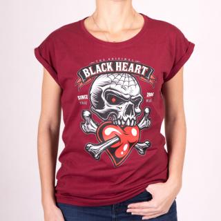 Dámské Tričko BLACK HEART  LOVER EXT Barva: Červená, Velikost: M