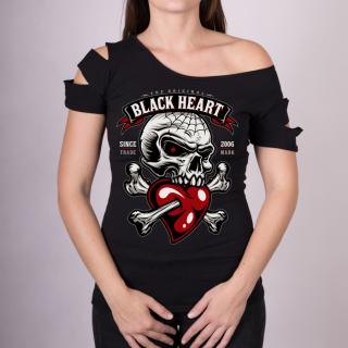 Dámské Triko BLACK HEART DESTROY LOVER Barva: Černá, Velikost: S