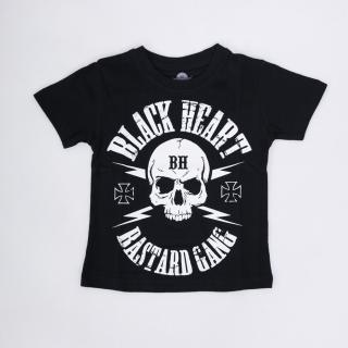 Dětské triko BLACK HEART BASTARD SKULL BLK 2/3 ROKY Barva: Černá, Velikost: 2-3-R