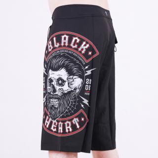 Koupací Šortky BLACK HEART BEARD SKULL Barva: Červená, Velikost: 3Xl