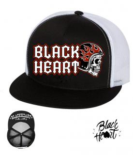 Kšiltovka BLACK HEART MHELMET FLAMES WHT