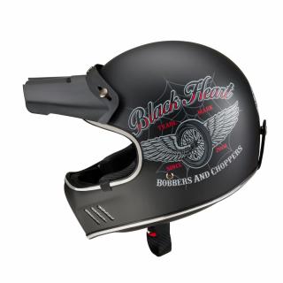 Moto přilba W-TEC Black Heart Retron - Angerwheel Black Barva: Černá, Velikost: S