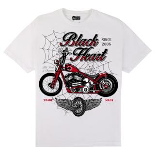 Motorkářské Tričko BLACK HEART BARON CHOPPER Barva: Bílá, Velikost: L