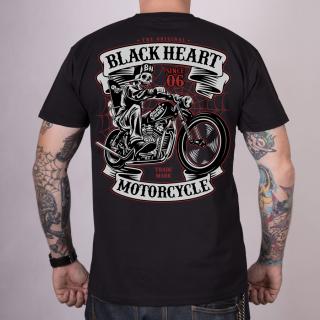 MOTORKÁŘSKÉ Tričko BLACK HEART SKELETON CHOPPER Barva: Černá, Velikost: XL