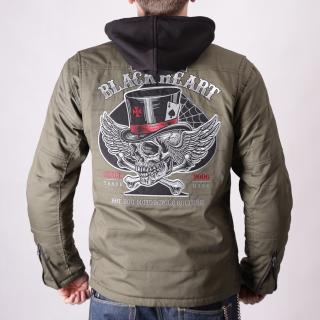 Pánská bunda W-TEC Black Heart Hat Skull Jacket s aramidem - khaki Barva: Zelená, Velikost: 5XL