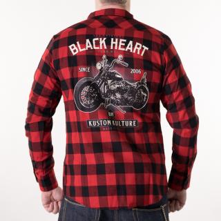 Pánská Košile BLACK HEART MOTORCYCLE Barva: Červená, Velikost: M