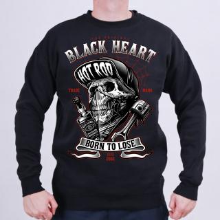 Pánská Mikina BLACK HEART BUDDY bez kapuce Barva: Černá, Velikost: M