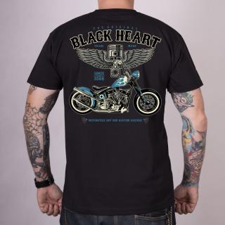 Pánské Triko BLACK HEART BLUE CHOPPER Barva: Černá, Velikost: XXL