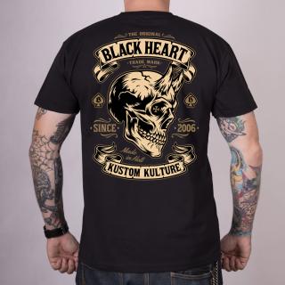 Pánské Triko BLACK HEART DEVIL SKULL Barva: Černá, Velikost: XL