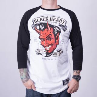 Pánské Triko BLACK HEART LUCIFER Barva: Bílá, Velikost: XXL