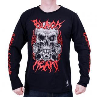 Pánské Triko BLACK HEART METAL HEAD LS Barva: Černá, Velikost: 3Xl