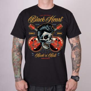 Pánské Triko BLACK HEART ROCK N ROLL KING Barva: Černá, Velikost: XXL