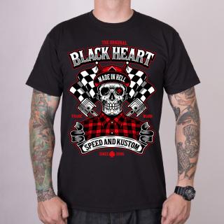 Pánské Triko BLACK HEART SPEED AND KUSTOM Barva: Černá, Velikost: 3Xl