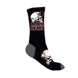 Ponožky BLACK HEART CAP SKULL GREY /BLACK Velikost: 10-11