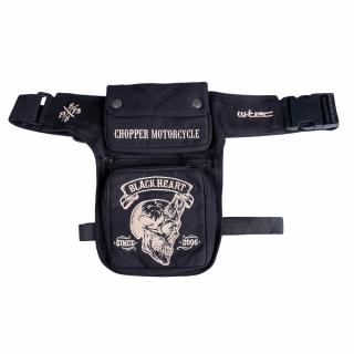 Stehenní kapsa W-TEC Black Heart Devil Skull Black Tex