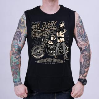 Triko bez Rukávu BLACK HEART CHOPPER PUSSY Barva: Černá, Velikost: XL