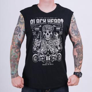 Triko bez rukávu BLACK HEART DRUNK RIDER Barva: Černá, Velikost: XL