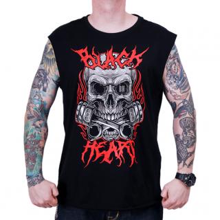 Triko bez Rukávu BLACK HEART METAL HEAD Barva: Černá, Velikost: XL