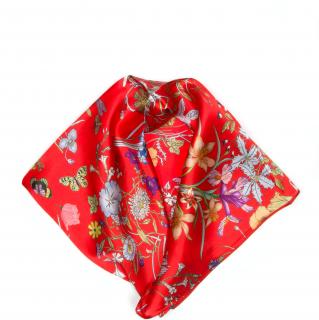Dámský hedvábný šátek Andrea s motivem červený