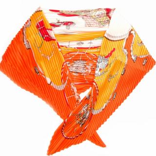 Dámský plisovaný šátek oranžový