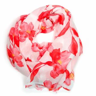 Dámský šátek Isla s motivem květů červený