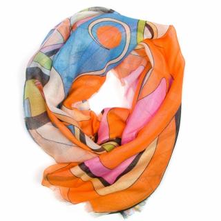 Dámský šátek Lucy s motivem oranžový