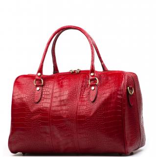 Kožená cestovní taška Bora červená