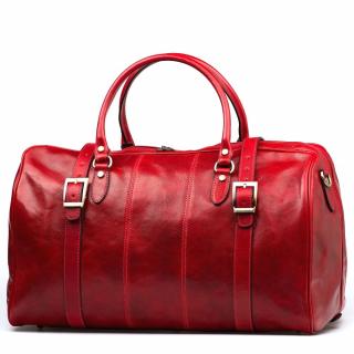 Kožená cestovní taška Milvia červená