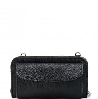 Kožená mini kabelka a peněženka Annie černá