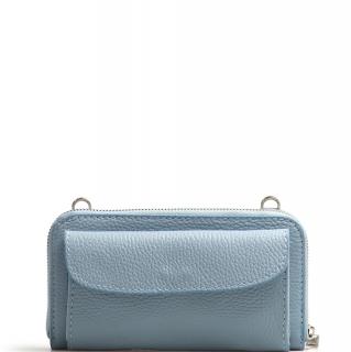 Kožená mini kabelka a peněženka Annie modrá