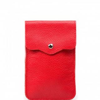 Kožená mini kabelka Jessi na telefon červená