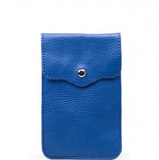 Kožená mini kabelka Jessi na telefon modrá