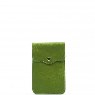 Kožená mini kabelka Jessi na telefon světle zelená