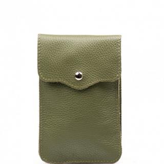 Kožená mini kabelka Jessi na telefon zelená