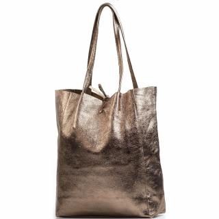 Kožená shopper kabelka Solange bronzová