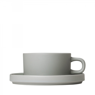 PILAR sada 2 čajových šálků s podšálky mirage gray/šedá
