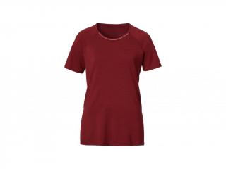 Dámské merino triko s krátkým rukávem červené Velikost: XL