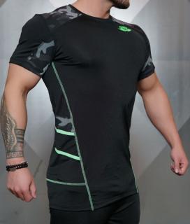 Pánské tričko SAMURU - black-neon / green Velikost: XL