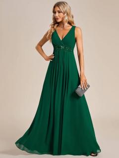 Elegantní společenské šaty zelené EE01821DG Velikost: EU 54 / US 22, Barva: Zelená