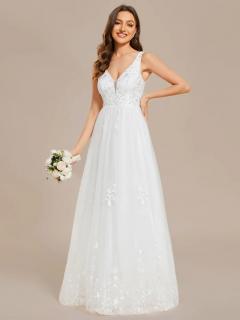 Svatební šaty s tylovou sukní EH02005WH Velikost: EU 36 / US 04, Barva: Bílá