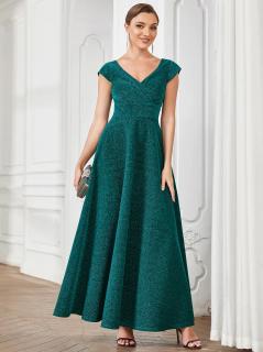 Třpytivé společenské šaty smaragdové zelené EE01422DG Velikost: EU 36 / US 04, Barva: Zelená